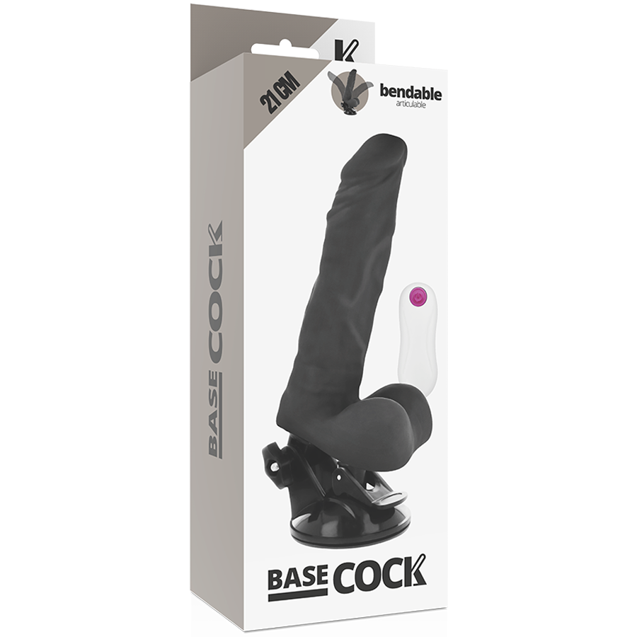 BASECOCK - VIBRADOR REALISTICO ARTICULABLE CONTROL REMOTO NATURAL 21 CM -O- 5 CM