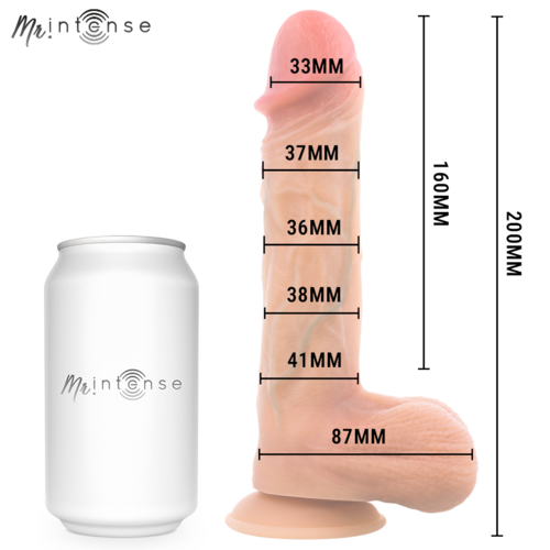 MR INTENSE - LOGAN DILDO VIBRADOR SILICONA CON EFECTO CALOR Y CONTROL REMOTO 20 CM -Ø- 4.1 CM
