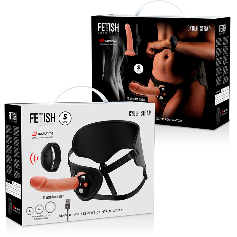 FETISH SUBMISSIVE CYBER STRAP - ARNÉS CON DILDO CONTROL REMOTO TECNOLOGÍA WATCHME S
