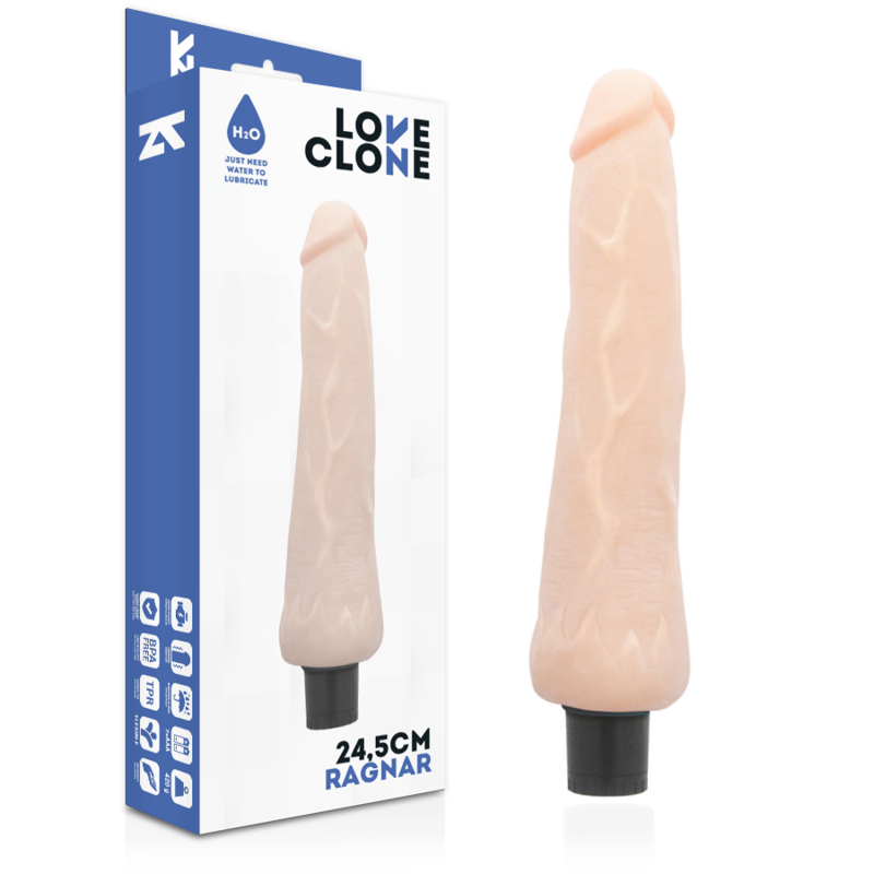 LOVECLONE - RAGNAR VIBRADOR REALISTICO  SELF LUBRICATION 24.5 CM -O- 3.5 CM