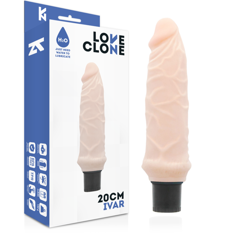 LOVECLONE - IVAR VIBRADOR REALISTICO  SELF LUBRICATION 20 CM -O- 3.7 CM