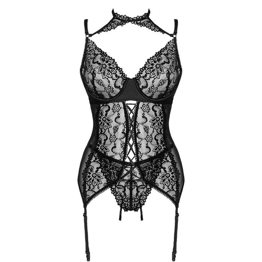 LIVCO CORSETTI FASHION - GIELLANDRA FOR THE SENSES COLLECTION CORSET + PANTY NEGRO