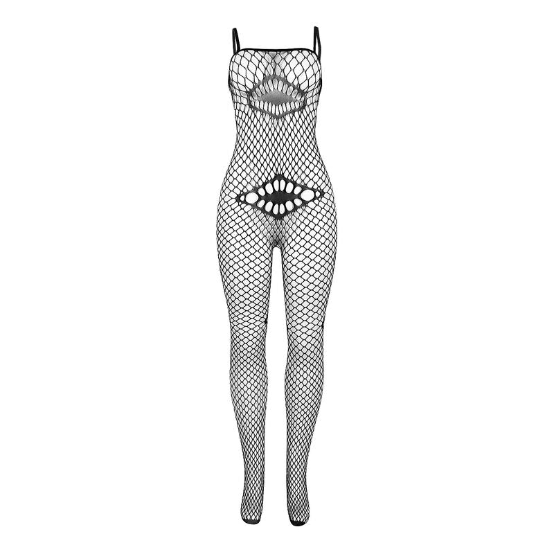 SUBBLIME - 952112 BODYSTOCKING DE REJILLA CON DETALLE EN PECHO Y VIENTRE NEGRO TALLA ÚNICA