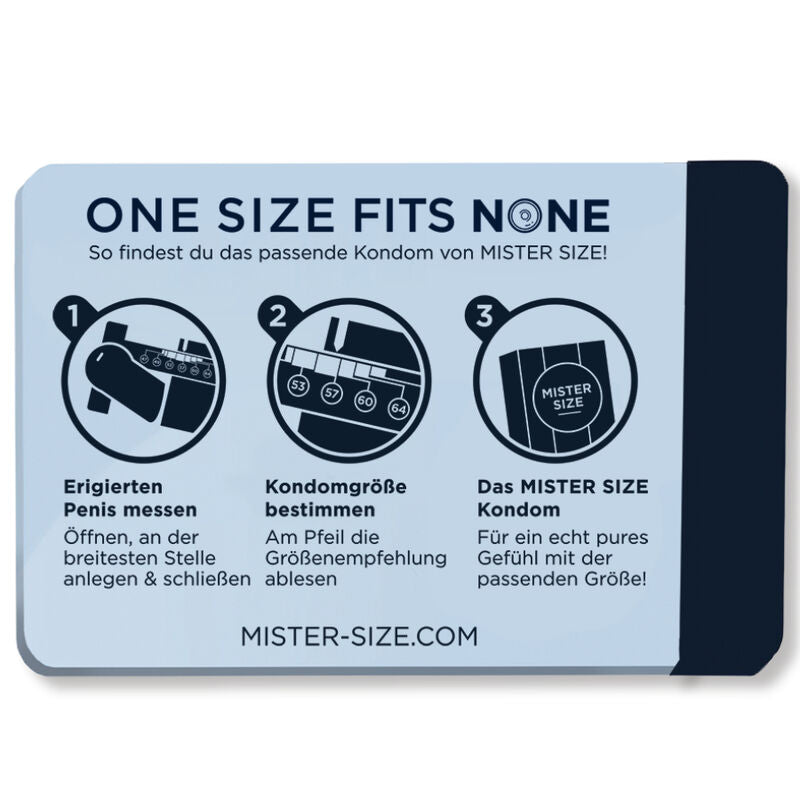 MISTER SIZE - MEDIDOR TAMAÑO PRESERVATIVO IDEAL (ALEMÁN)