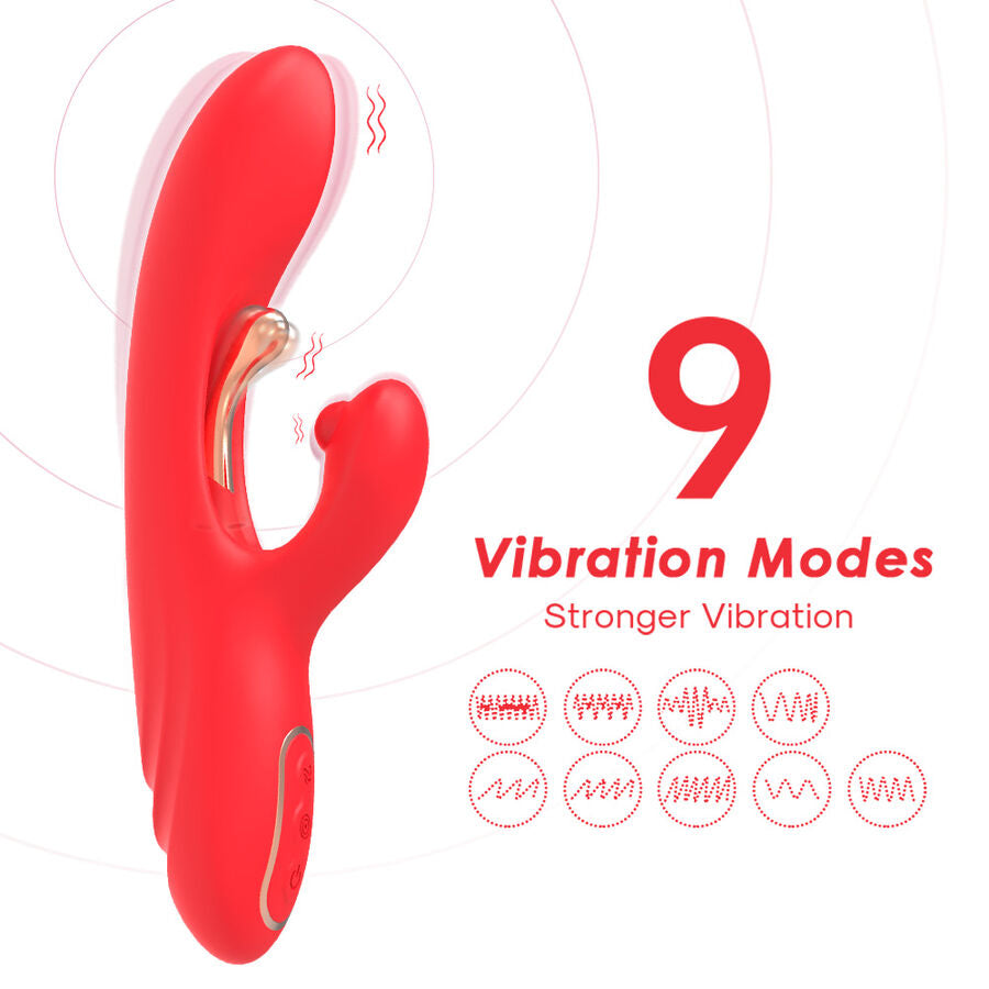 ARMONY - VIBRADOR ESTIMULADOR PUNTO G Y CLÍTORIS CON LENGUA OSCILANTE ROJO
