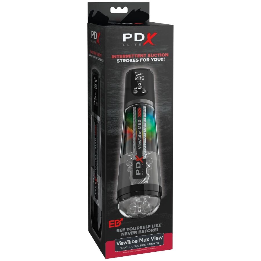 PDX ELITE - VIEWTUBE MAX VIEW MASTURNADOR AUTOMÁTICO CON SUCCIÓN TRANSPARENTE