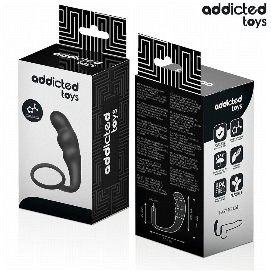 ADDICTED TOYS - PLUG ANAL CON ANILLO SILICONA MODELO 4