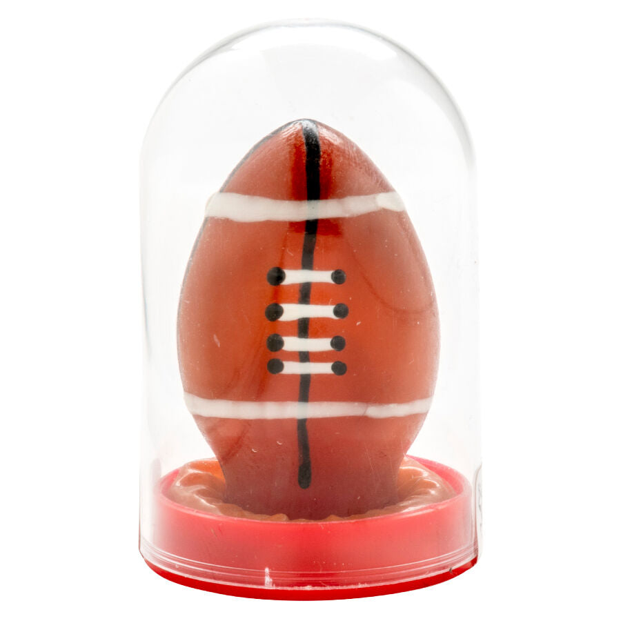 CONDOMERIE - PRESERVATIVO DECORATIVO PINTADO A MANO PELOTA DE RUGBY