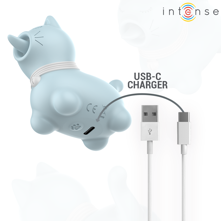 INTENSE - DUCHESS ESTIMULADOR CON LENGUA ROTATIVA 360º AZUL
