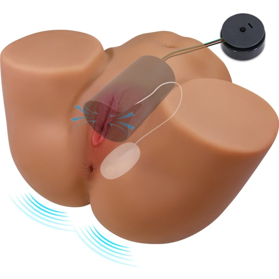 CRAZY BULL - GERIANN TRASERO FEMENINO REALISTA VIBRADOR & SUCCIONADOR CON SONIDO 5.5 KG