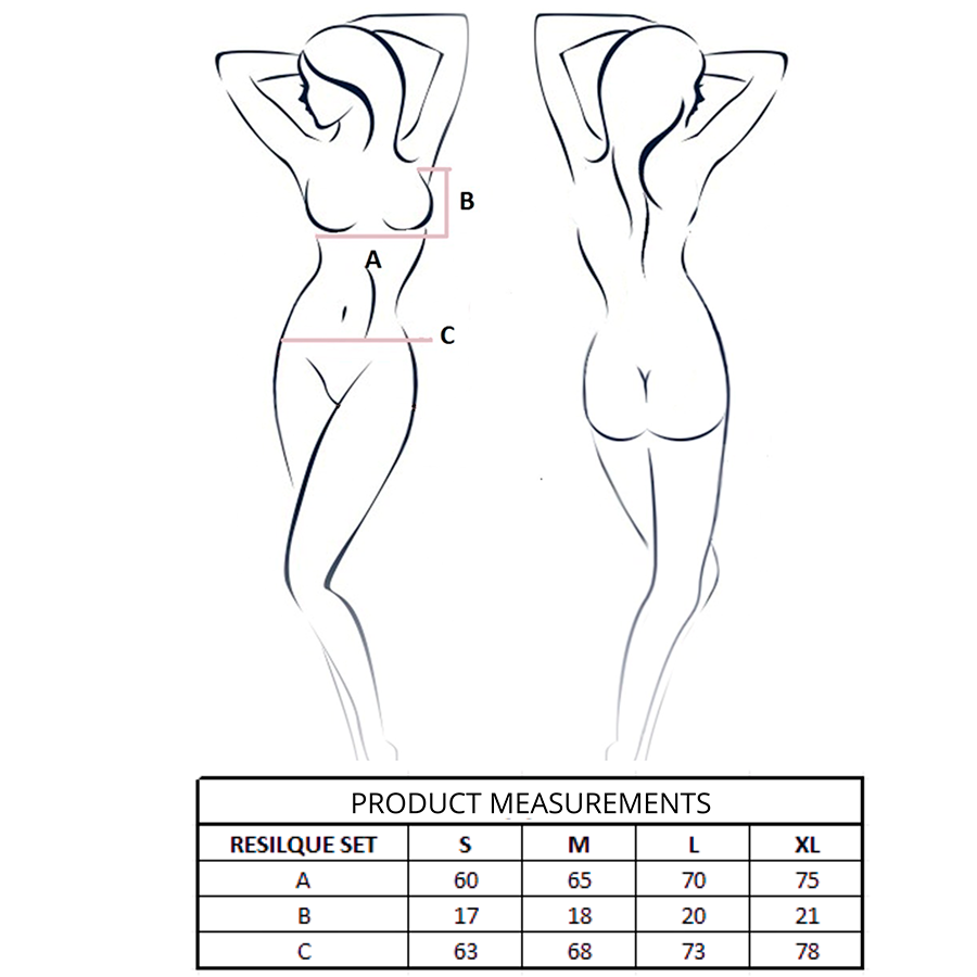 PASSION - RESILQUE SET SUJETADOR + TANGA BLANCO S/M