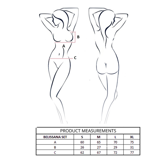 PASSION - BELISSANA SET SUJETADOR + TANGA BURDEOS S/M