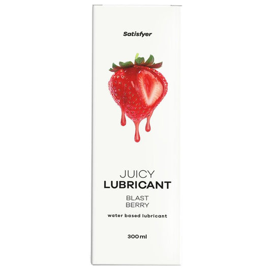 SATISFYER - JUICY LUBRICANTE BASE AGUA AROMA FRESA 300 ML
