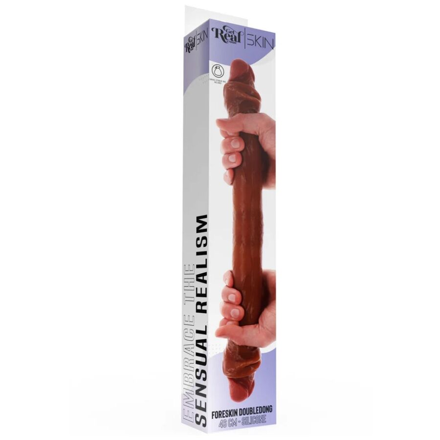 GET REAL - DILDO DOBLE DONG DE SILICONA CARAMELO 46 CM