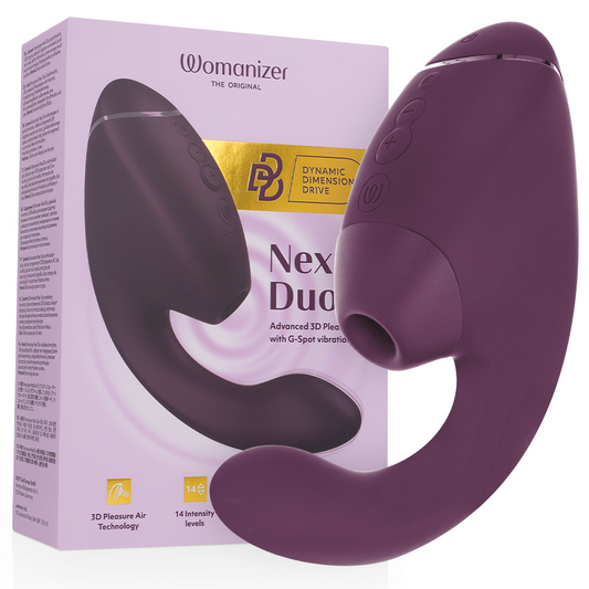 WOMANIZER - DUO NEXT ESTIMULADOR VIBRADOR DUAL CLÍTORIS & PUNTO·G MORADO