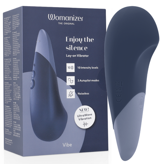 WOMANIZER - VIBE VIBRADOR LAY-ON SILENCIOSO AZUL OSCURO