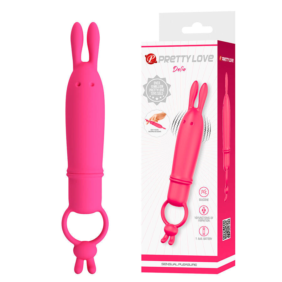 PRETTY LOVE - DELIA VIBRADOR RABBIT CON ANILLO DE SUJECIÓN