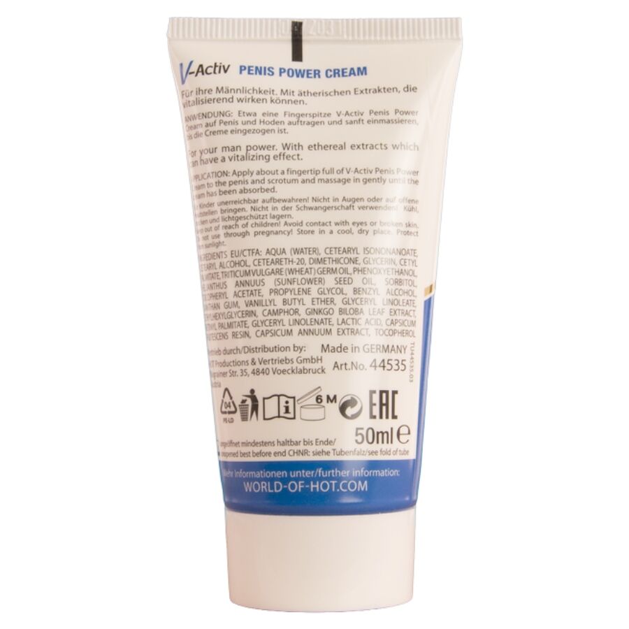 HOT - V-ACTIV PENIS POWER CREMA PARA HOMBRE 50 ML