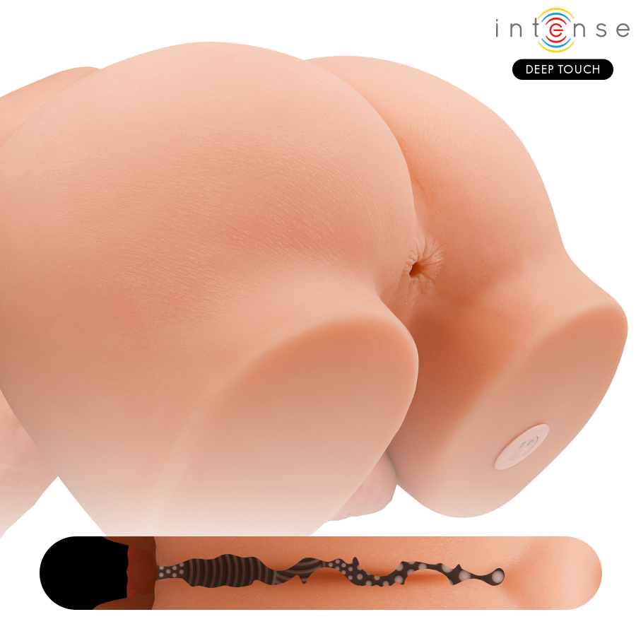 INTENSE DEEP TOUCH - RICHIE TORSO CON ANO Y DILDO REALÍSTICO CON EMPUJE Y VIBRACIÓN CONTROL REMOTO 4.7 KG