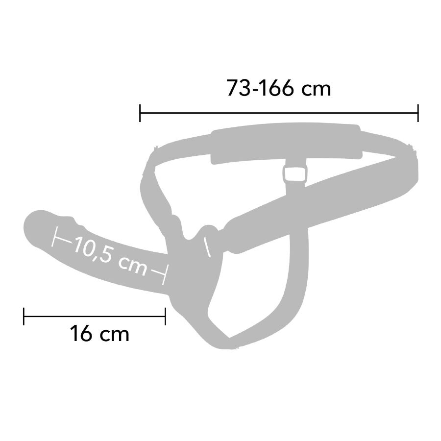 HIDDEN DESIRE - INFERNO STRAP-ON FUNDA PARA PENE CON VIBRACIÓN 16 CM