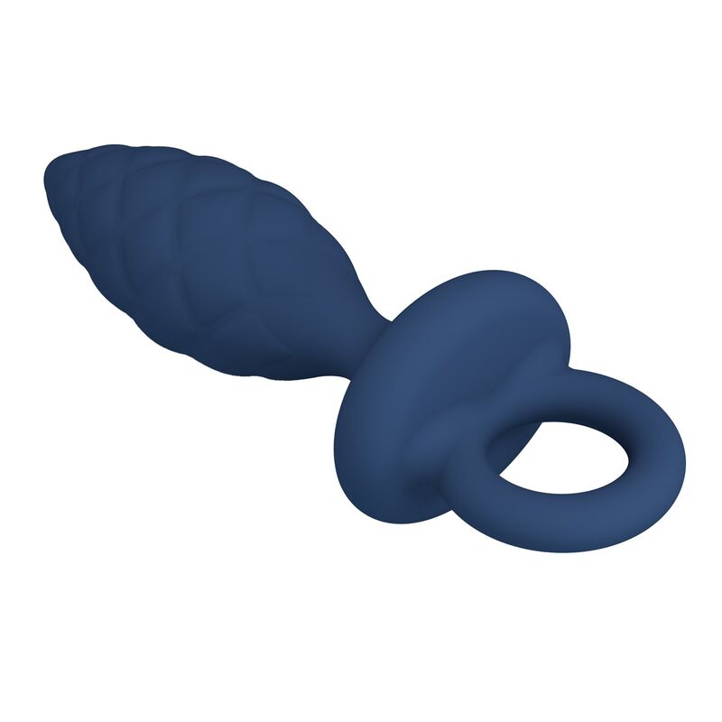 MR PLAY - PLUG ANAL TEXTURIZADO CON ANILLA AZUL L