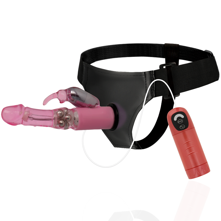 HARNESS ATTRACTION - ARNÉS  DANIEL CON VIBRACIÓN Y ROTACIÓN 18 CM -O- 3.5 CM